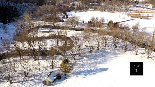 CLIP 1 - Beautiful Winter in Ellison Park, NY with view of Irondequoit creek