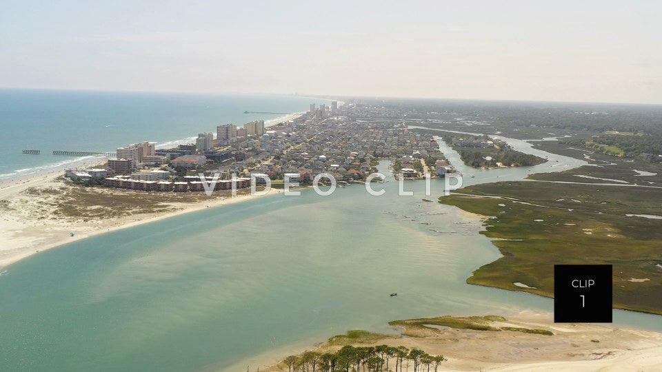 CLIP 1 - Cherry Grove Beach, SC view from North Inlet