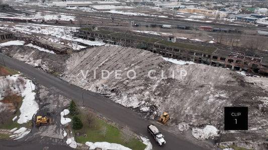 CLIP 1 - Buffalo, NY city workers truck snow to Central Terminal