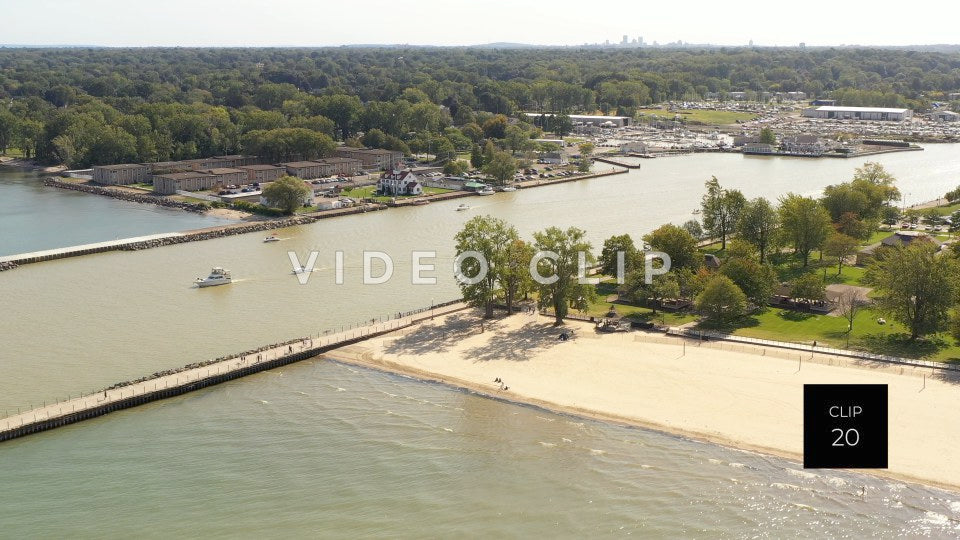 CLIP 20 - Ontario Beach Park Rochester, NH as boats leaves Port Of Rochester for Lake Ontario