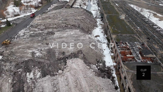 CLIP 2 - Buffalo, NY snow is piled up beside Central Terminal ruin after 2022 winter blizzard