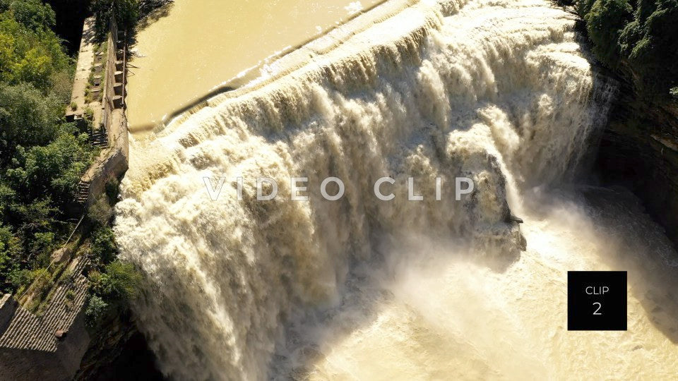 CLIP 2 - Rochester, NY looking down on Lower Falls on Genesee River