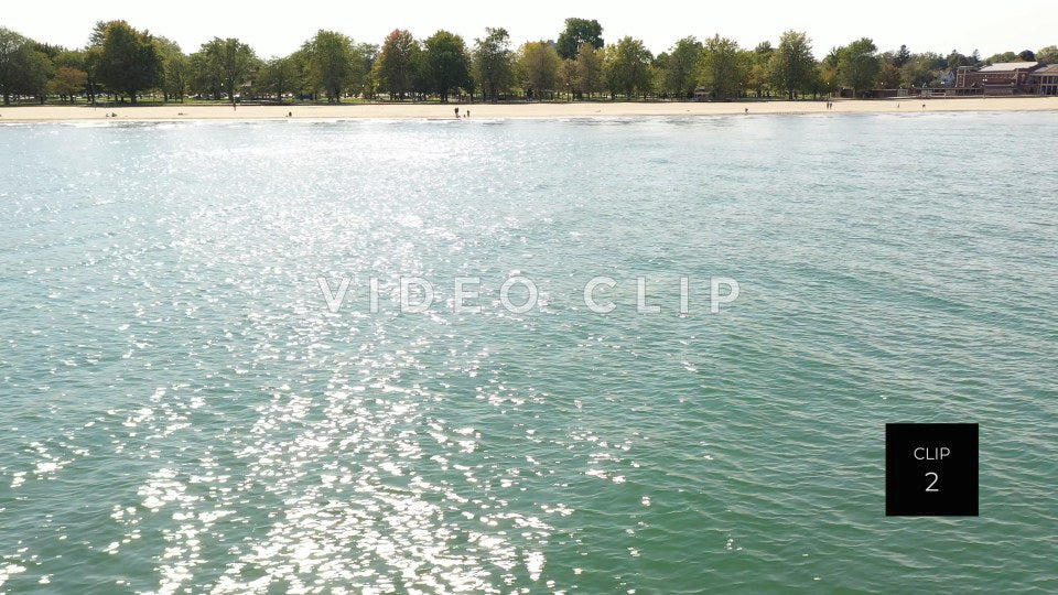 CLIP 2 - View of Ontario Beach Park shoreline from Lake Ontario Rochester, NY