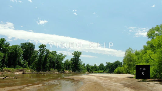 CLIP 3 - Flint River - blue sky and clouds above peaceful river in South Georgia