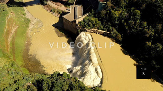 CLIP 3 - Rochester, NY slow turn over Lower Falls with view of power station