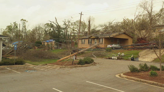Video - Tornado damage at street level in Newnan, Georgia