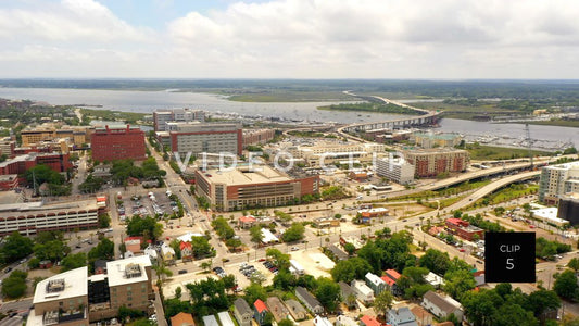 CLIP 5 - Charleston, SC cityscape with homes and business in downtown