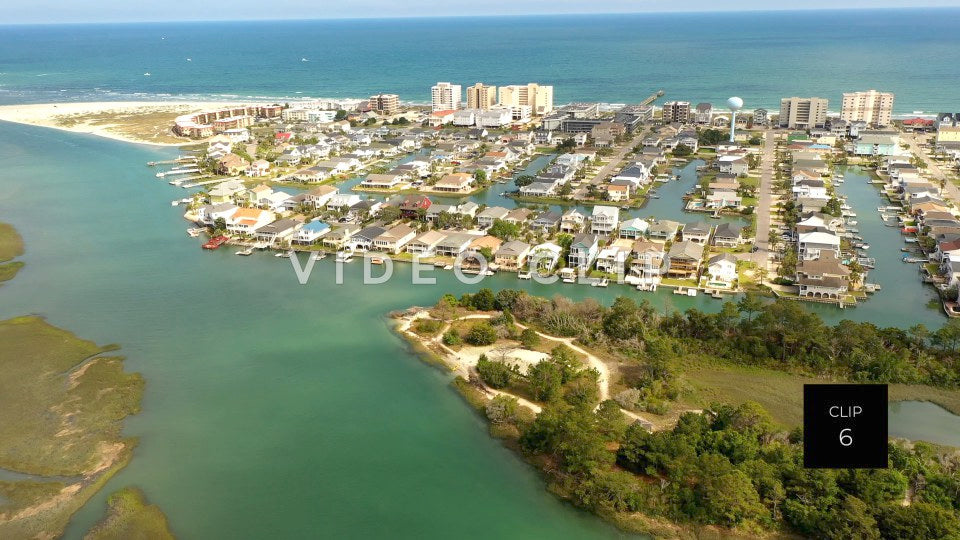 CLIP 6 - Cherry Grove Beach, SC view of homes and condos by the North inlet and seaside