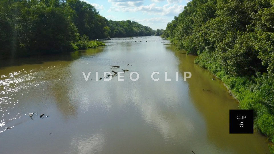 CLIP 6 - Broad River - aerial rising up over beautiful river in South Carolina