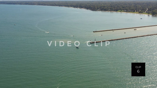 CLIP 6 - Lake Ontario as boats enter Genesee river past Charlotte Pier Rochester, NY