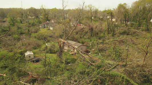 Video - Flying over neighborhood destroyed by tornado in Newnan, Georgia