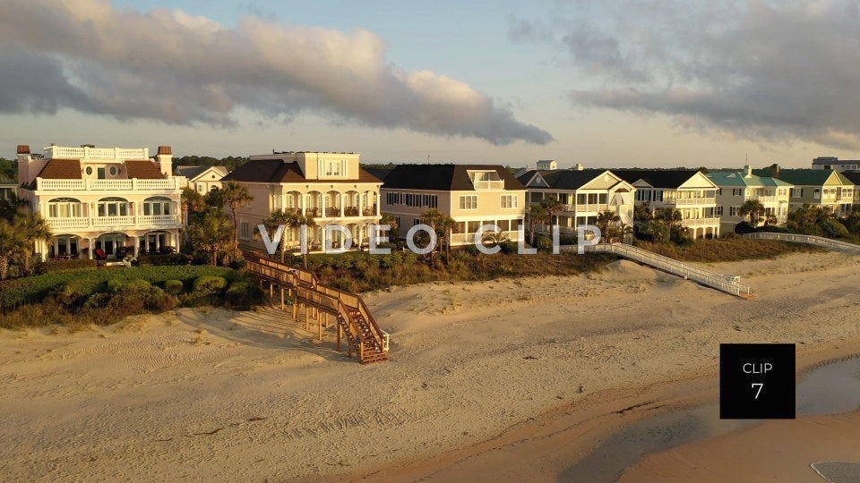 CLIP 7 - Litchfield Beach, SC beach houses in morning light