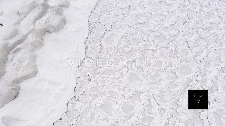 CLIP 7 - Winter Lake Ontario looking down on frozen pancake ice