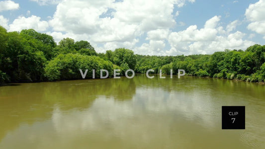 CLIP 7 - Chattahoochee River - beautiful day with blue sky and cloud reflections near Franklin, GA