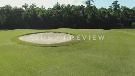 Video - Golf Course morning light on green with flag