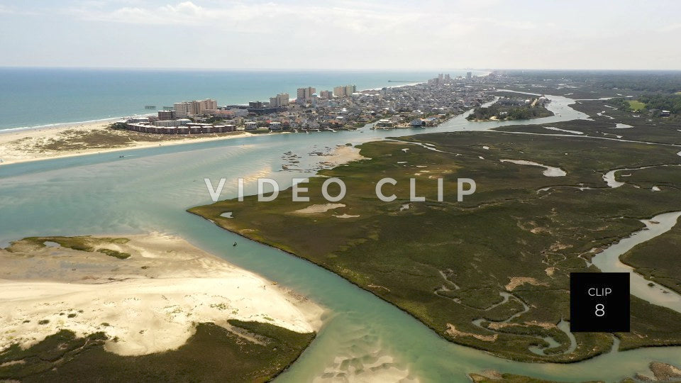 CLIP 8 - Cherry Grove Beach, SC land and sea view from the tidal marsh