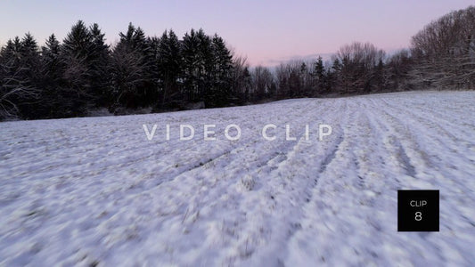 CLIP 8 - Flying low over Winter field with snow