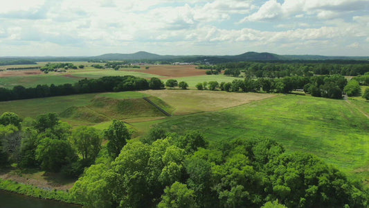 Video - Rising up above Etowah Indian Mounds State Historic Site in Cartersville Georgia