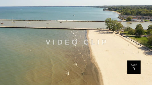 CLIP 9 - Passing over Ontario Beach Park towards Charlotte Pier by Genesee river Rochester, NY