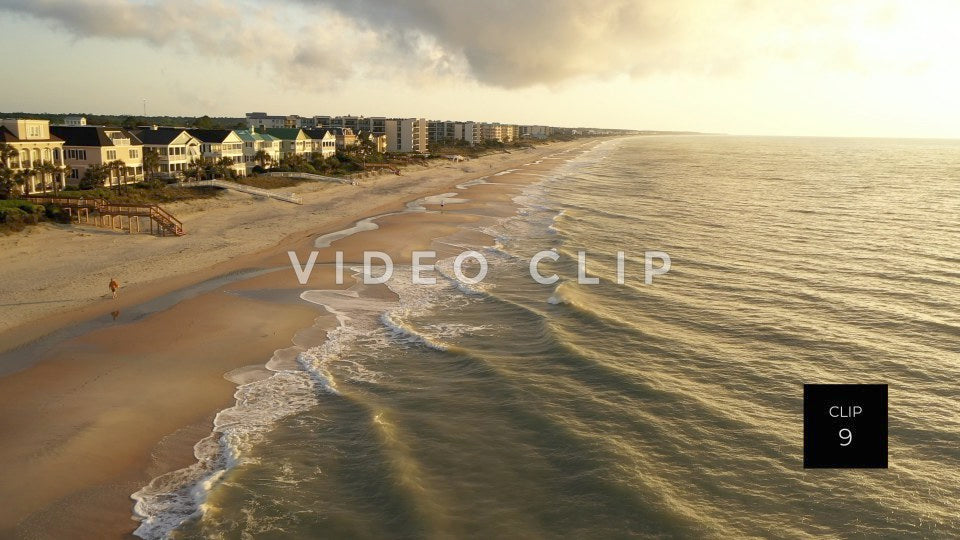 CLIP 9 - Litchfield Beach, SC morning aerial of shoreline looking North towards Myrtle Beach