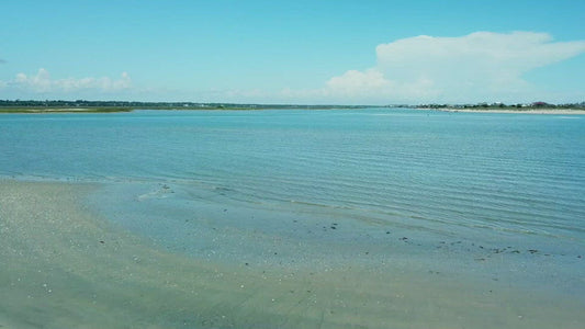 Video - Rising up to view Murrells Inlet tidal marsh and vacation beach houses in South Carolina