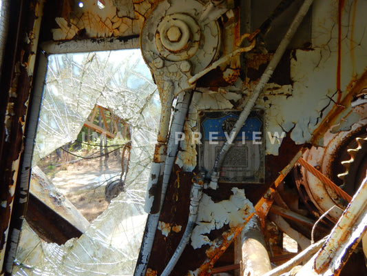 Photo - Rusting machinery from abandoned mining operation