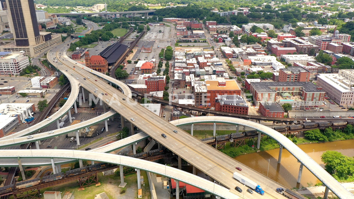 stock photo driving through Richmond, VA