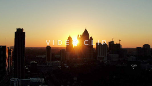 CLIP 1 - Atlanta, GA beautiful sun rising behind city skyline