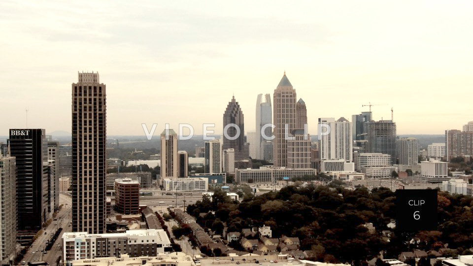 CLIP 6 - Atlanta, GA office towers during morning in the city