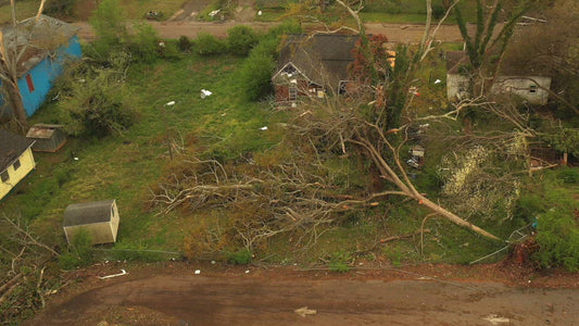 Video - Flying over damaged property after tornado strikes Newnan, Georgia