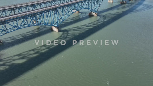 Video - Lowering beside South Grand Island Bridge while tilting up to blue sky