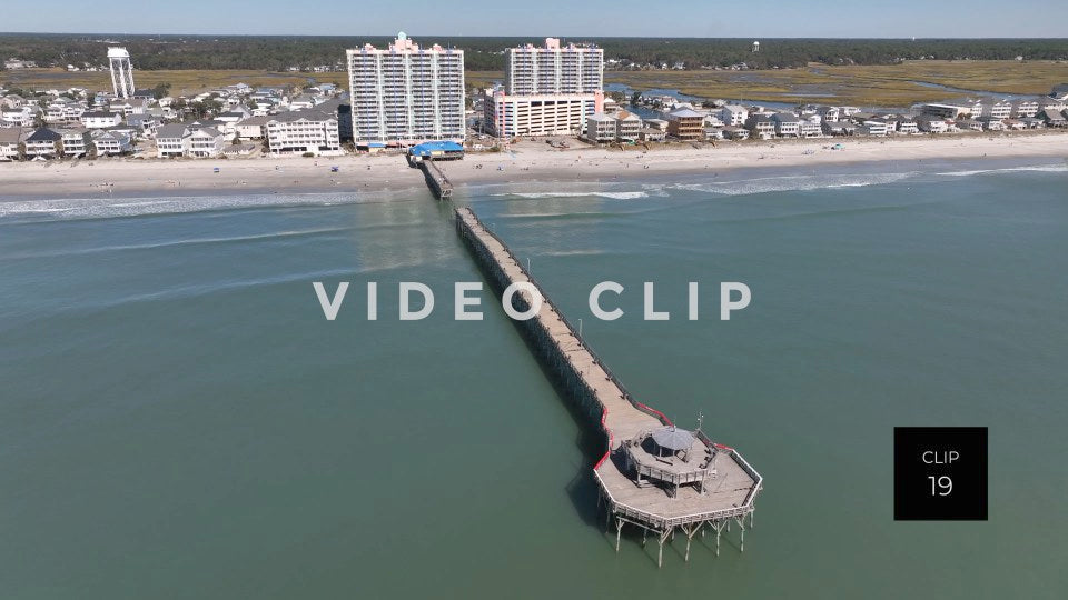 CLIP 19 - Cherry Grove Beach, SC fishing pier damaged by Hurricane Ian storm surge