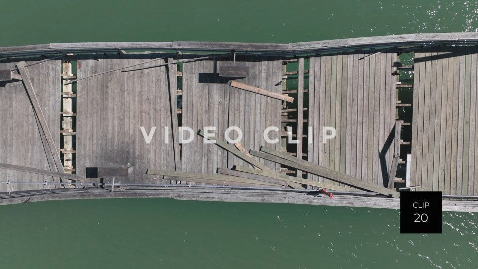 CLIP 20 - Cherry Grove Beach, SC Hurricane damage to fishing pier from storm surge