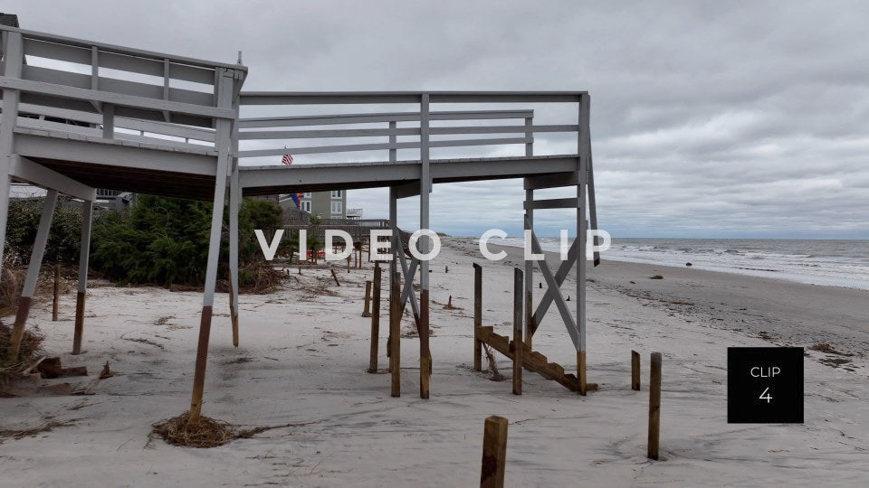 CLIP 4 - Pawleys Island, SC damage to beach front property from Hurricane Ian storm surge