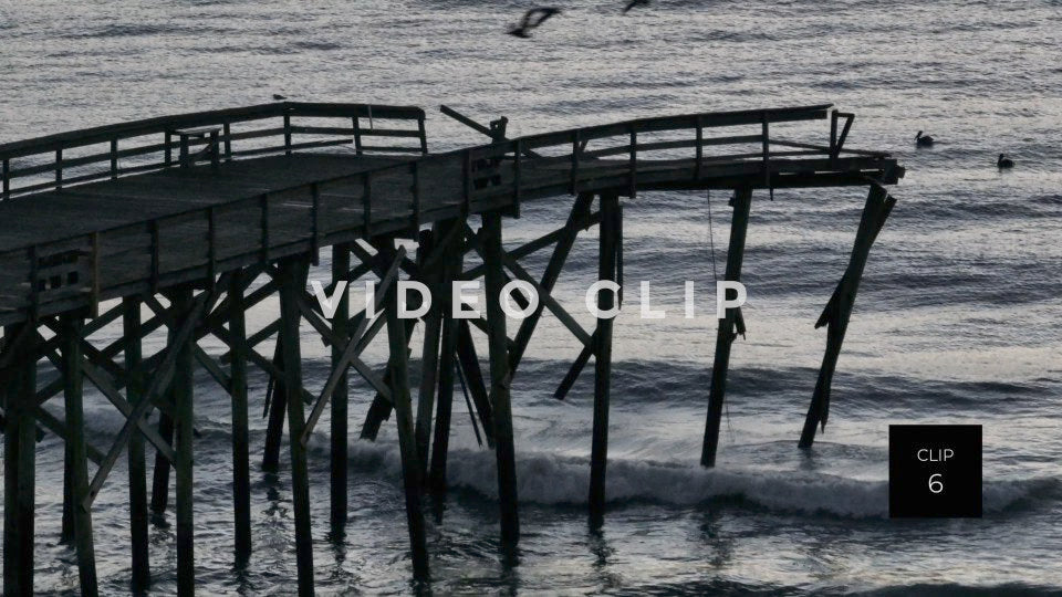 CLIP 6 - Pawleys Island, SC fishing pier destroyed by Hurricane Ian